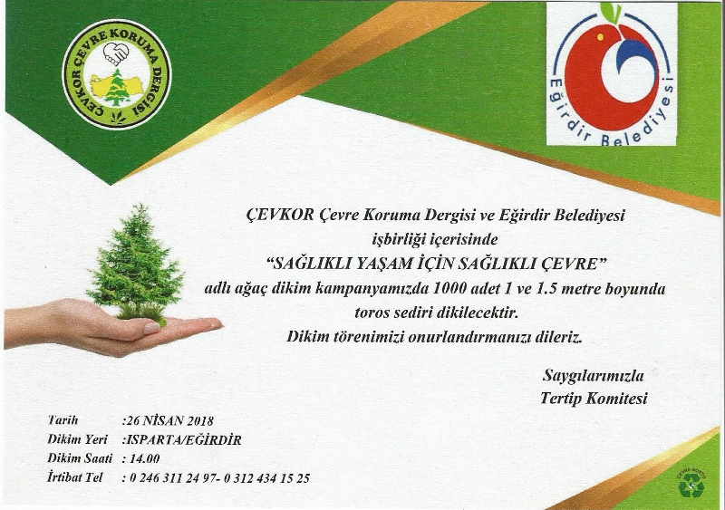 Sakin Şehir Eğirdir'e 1000 fidan dikilecek
