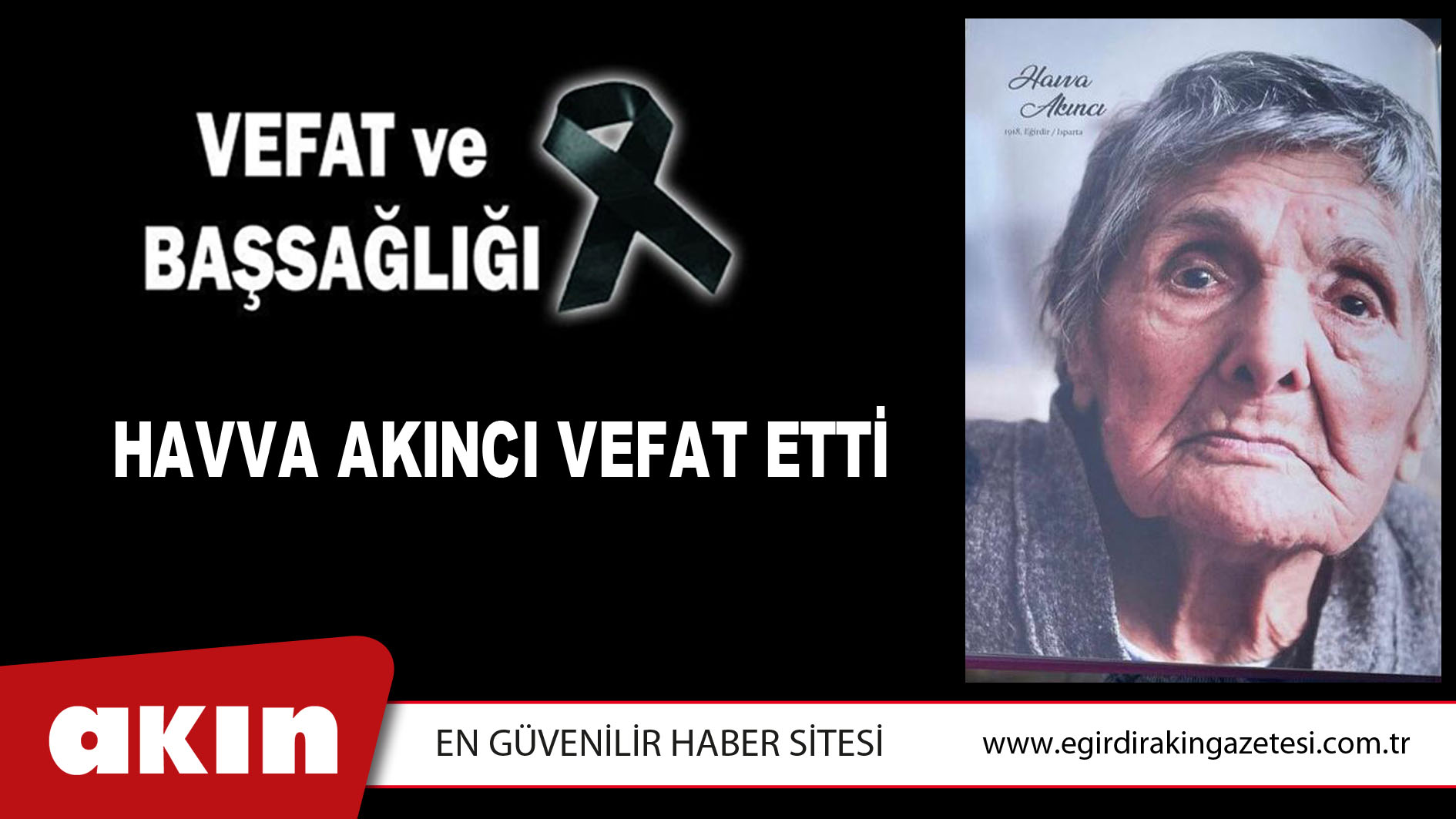 HAVVA AKINCI VEFAT ETTİ