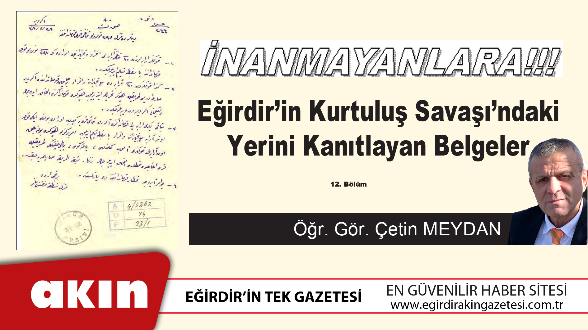 Eğirdir’in Kurtuluş Savaşı’ndaki Yerini Kanıtlayan Belgeler