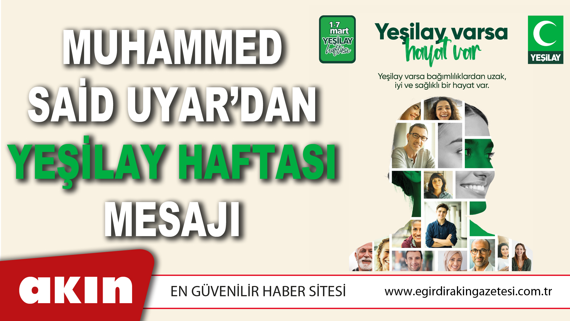Yeşilay Isparta Şube Başkanı Muhammed Said Uyar'dan Yeşilay Haftası Mesajı