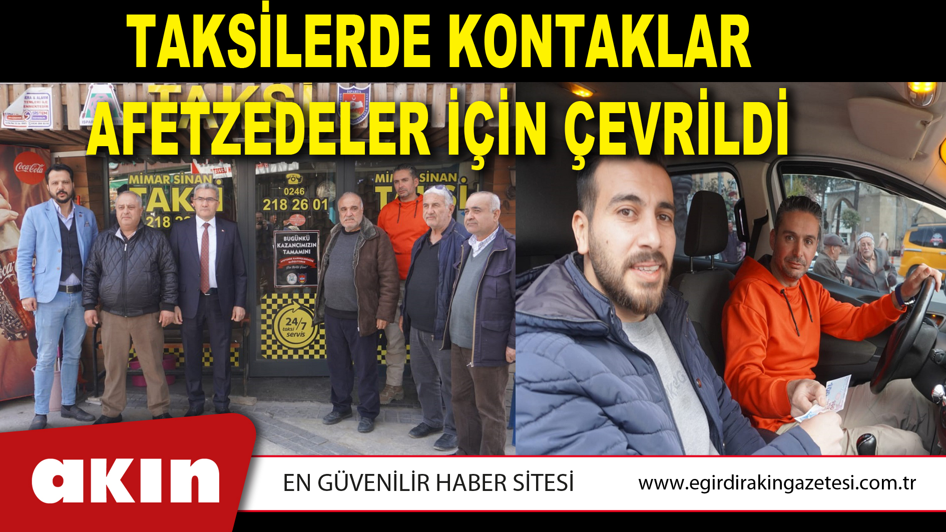 Taksilerde Kontaklar Afetzedeler İçin Çevrildi