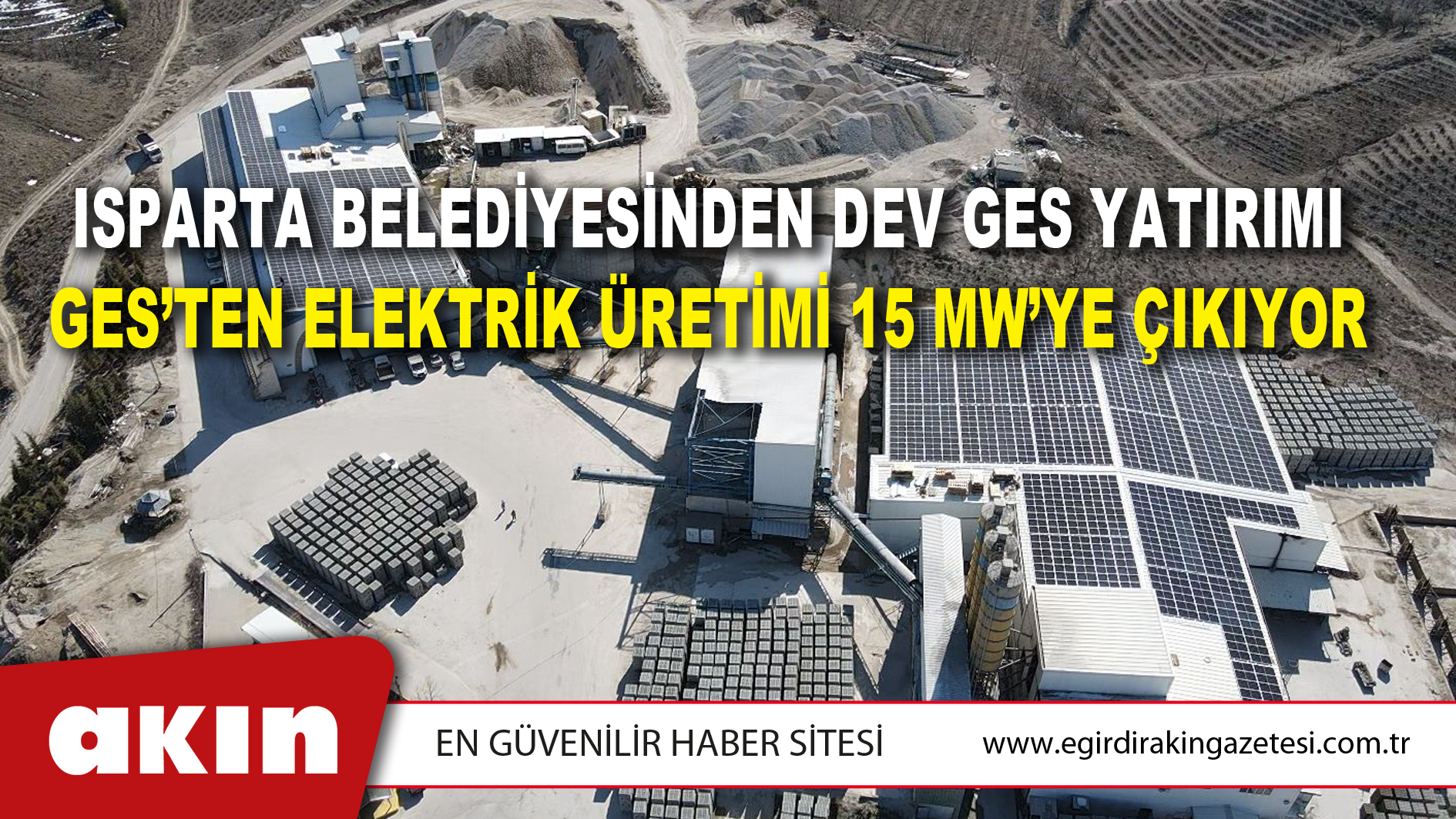Isparta Belediyesinden dev GES yatırımı