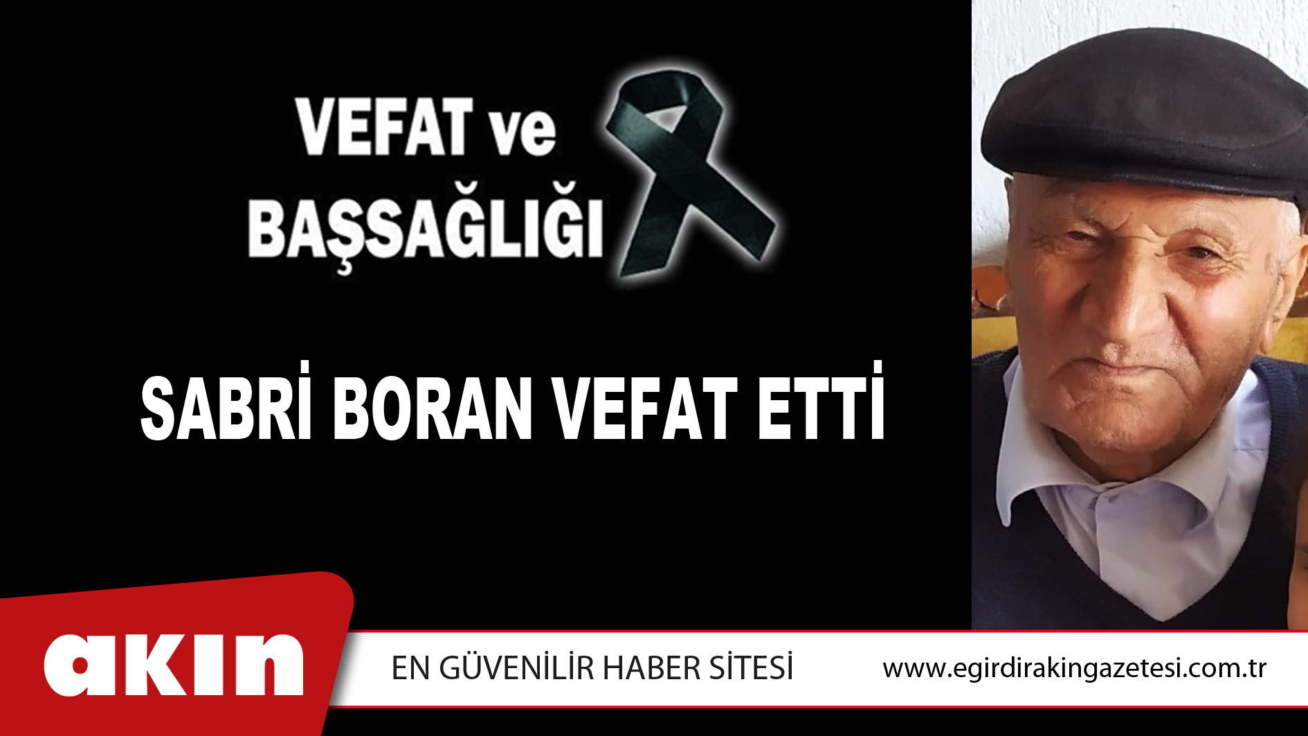 SABRİ BORAN VEFAT ETTİ