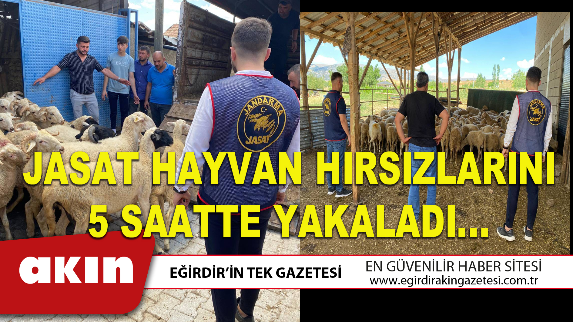 eğirdir haber,akın gazetesi,egirdir haberler,son dakika,JASAT HAYVAN HIRSIZLARINI 5 SAATTE YAKALADI...