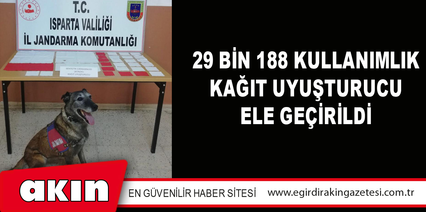 29 Bin 188 Kullanımlık Kağıt Uyuşturucu Ele Geçirildi