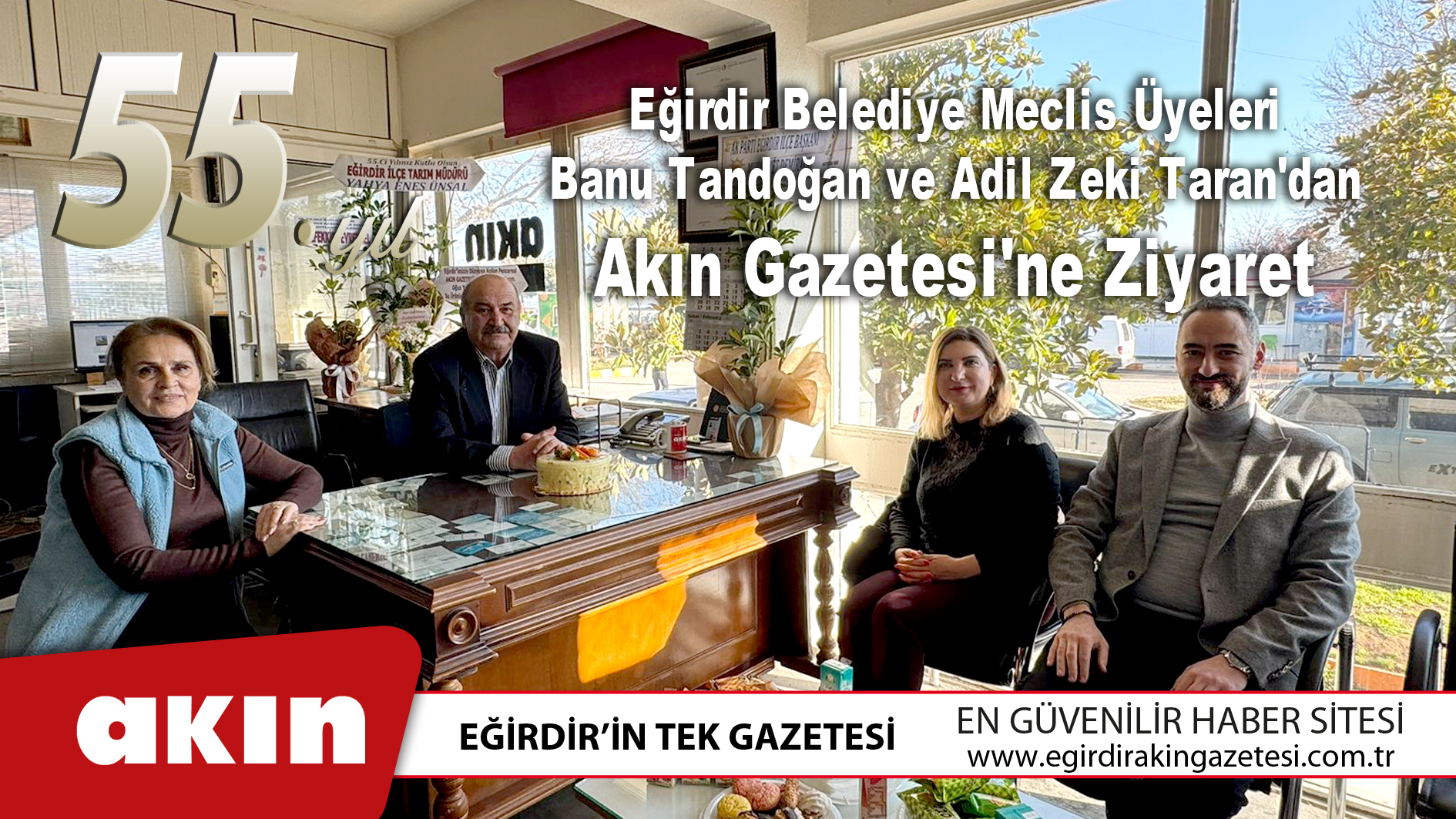 Eğirdir Belediye Meclis Üyeleri Banu Tandoğan ve Adil Zeki Taran'dan  Akın Gazetesi'ne Ziyaret                  