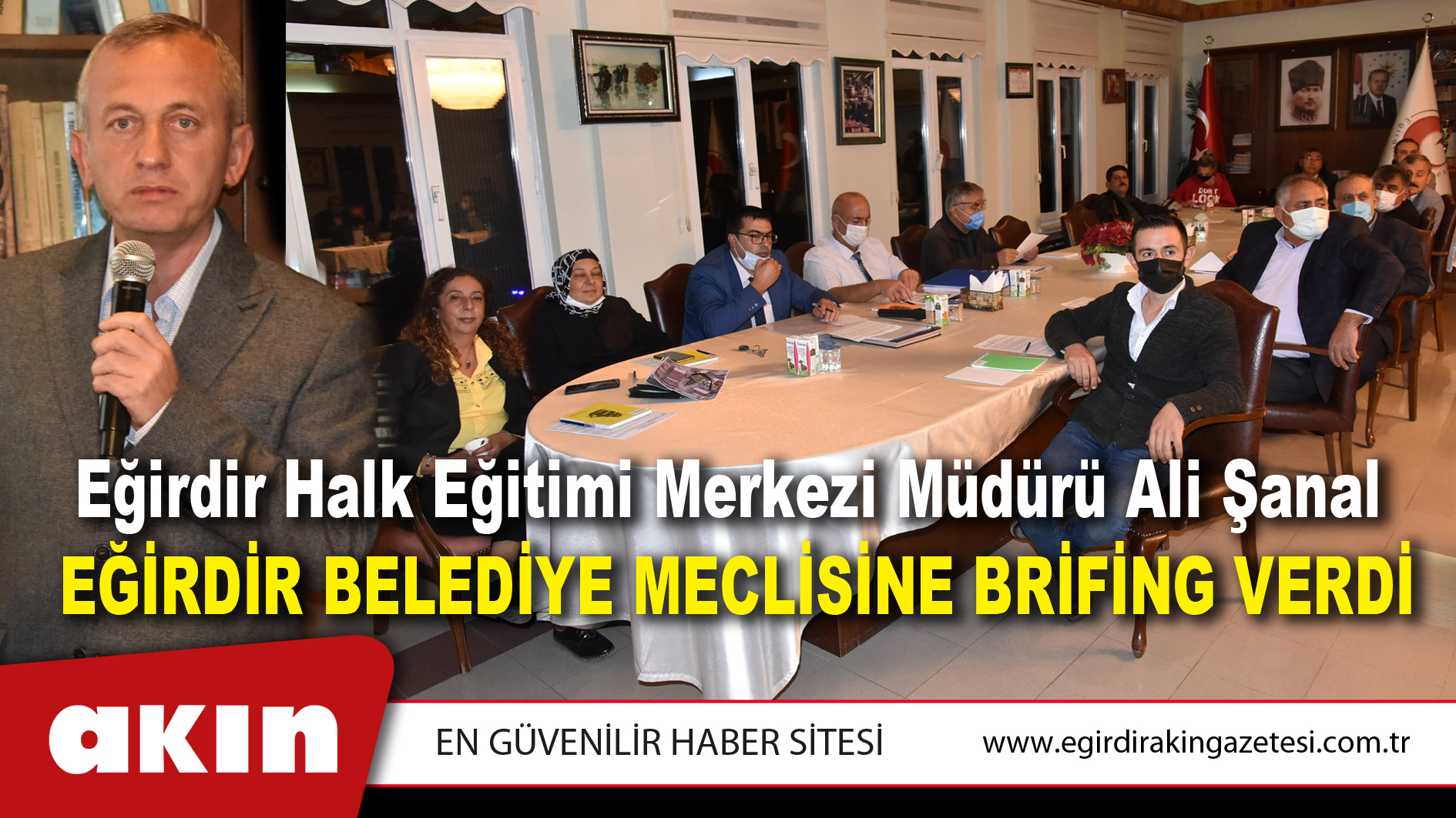 Eğirdir Halk Eğitimi Merkezi Müdürü Ali Şanal  Eğirdir Belediye Meclisine Brifing Verdi