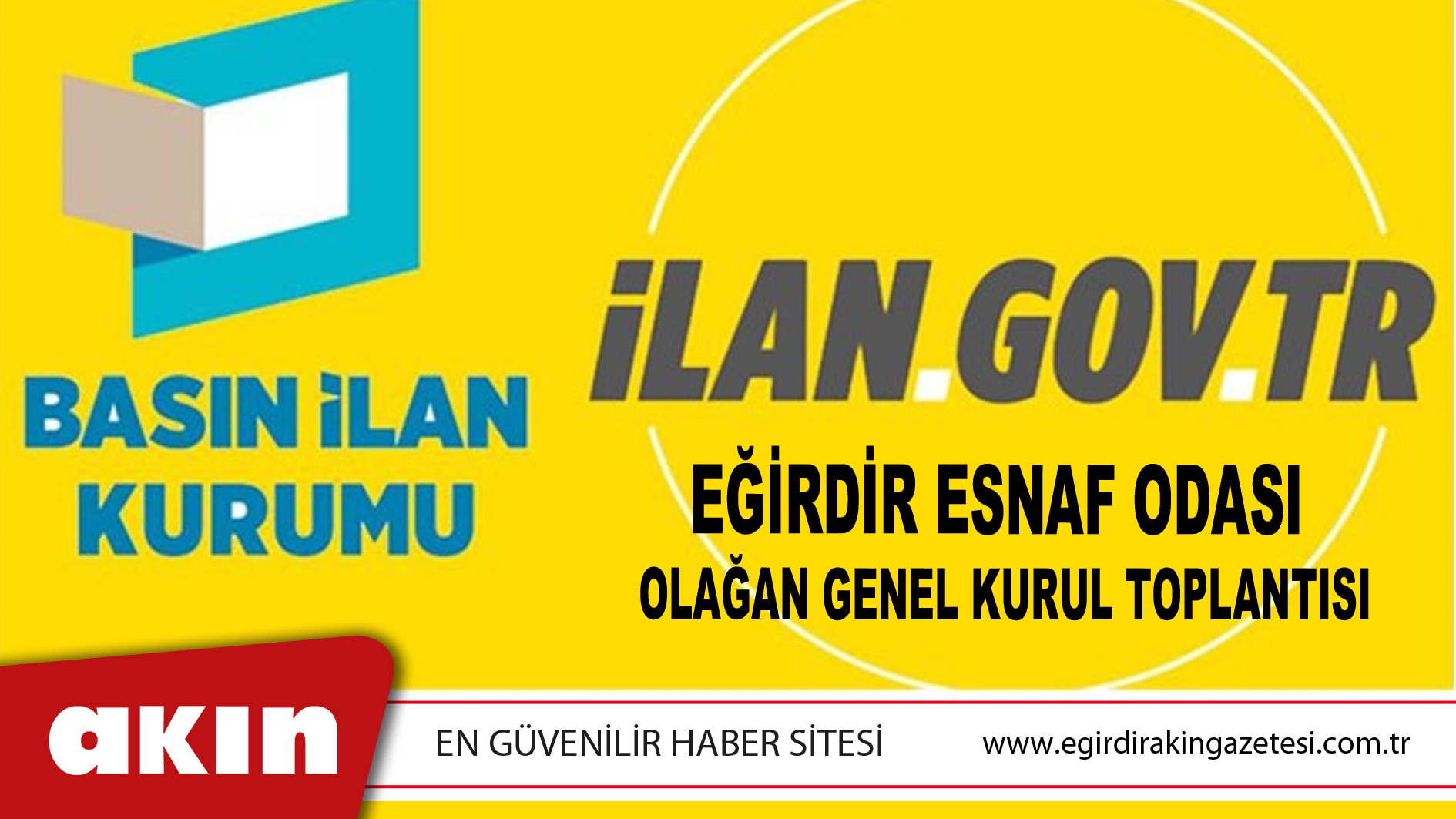 Eğirdir Esnaf Odası Olağan Genel Kurul Toplantısı
