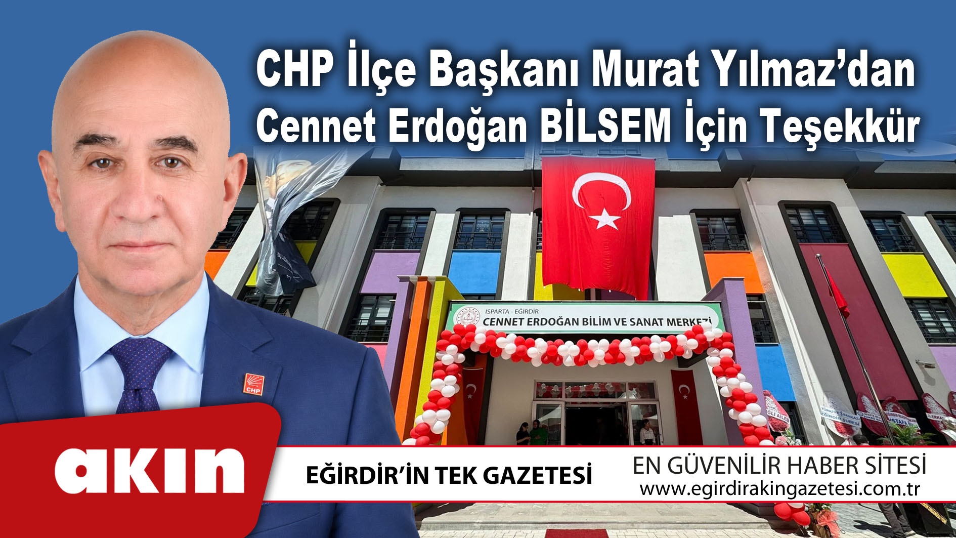 CHP İlçe Başkanı Murat Yılmaz’dan Teşekkür
