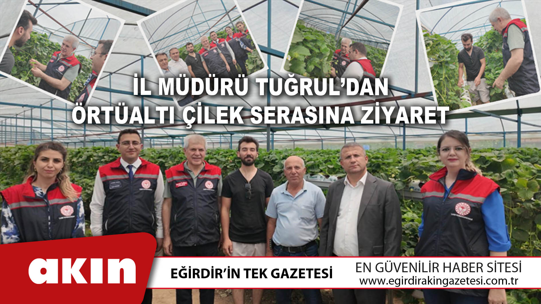 eğirdir haber,akın gazetesi,egirdir haberler,son dakika,İl Müdürü Tuğrul’dan Örtüaltı Çilek Serasına Ziyaret