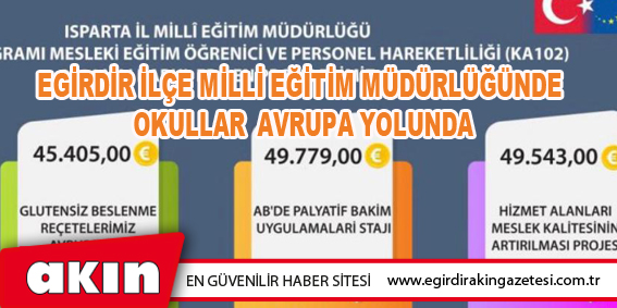 Egirdir İlçe Milli Eğitim Müdürlüğünde Okullar  Avrupa Yolunda