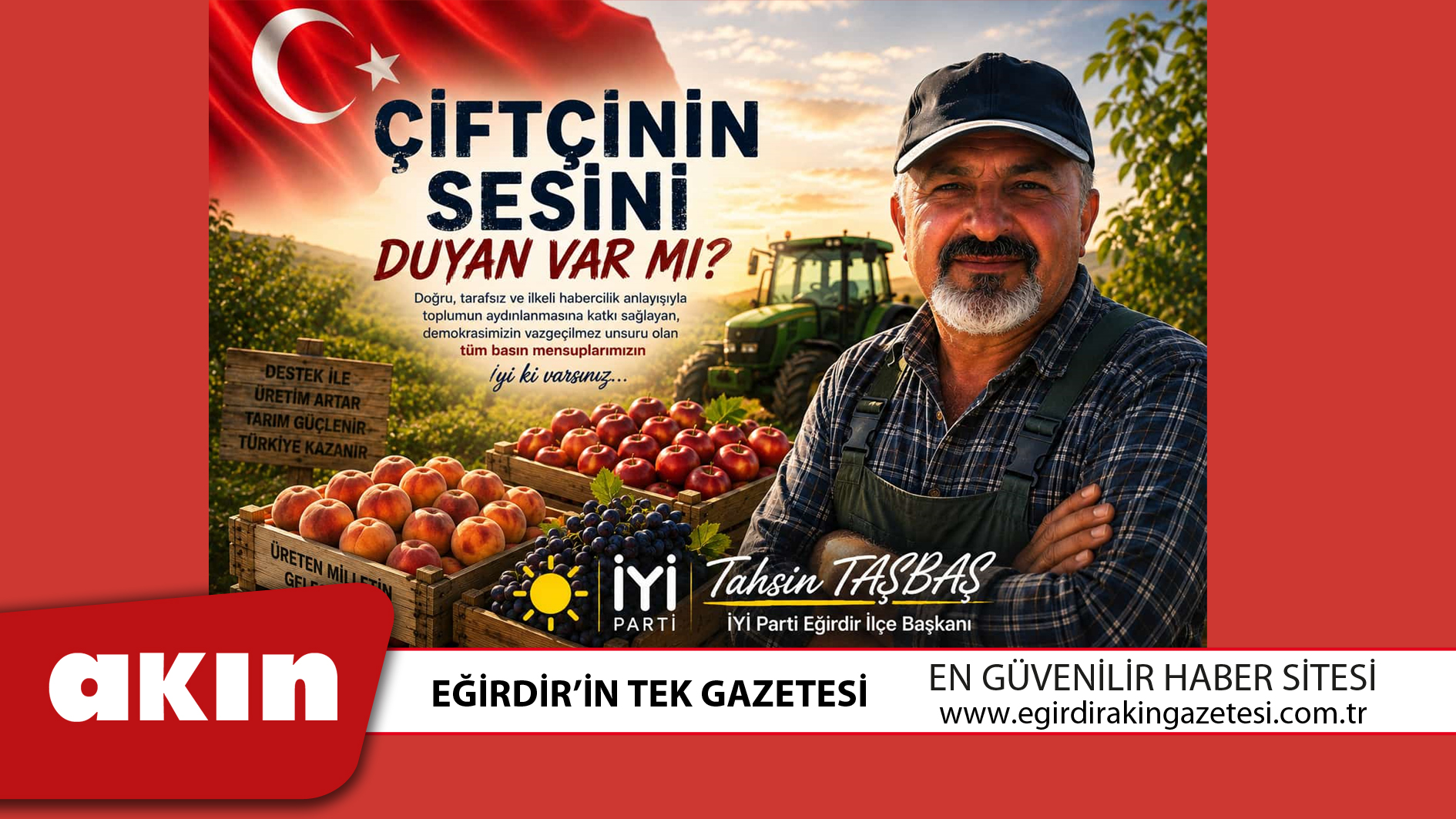 İYİ Parti Eğirdir İlçe Başkanı Tahsin Taşbaş 