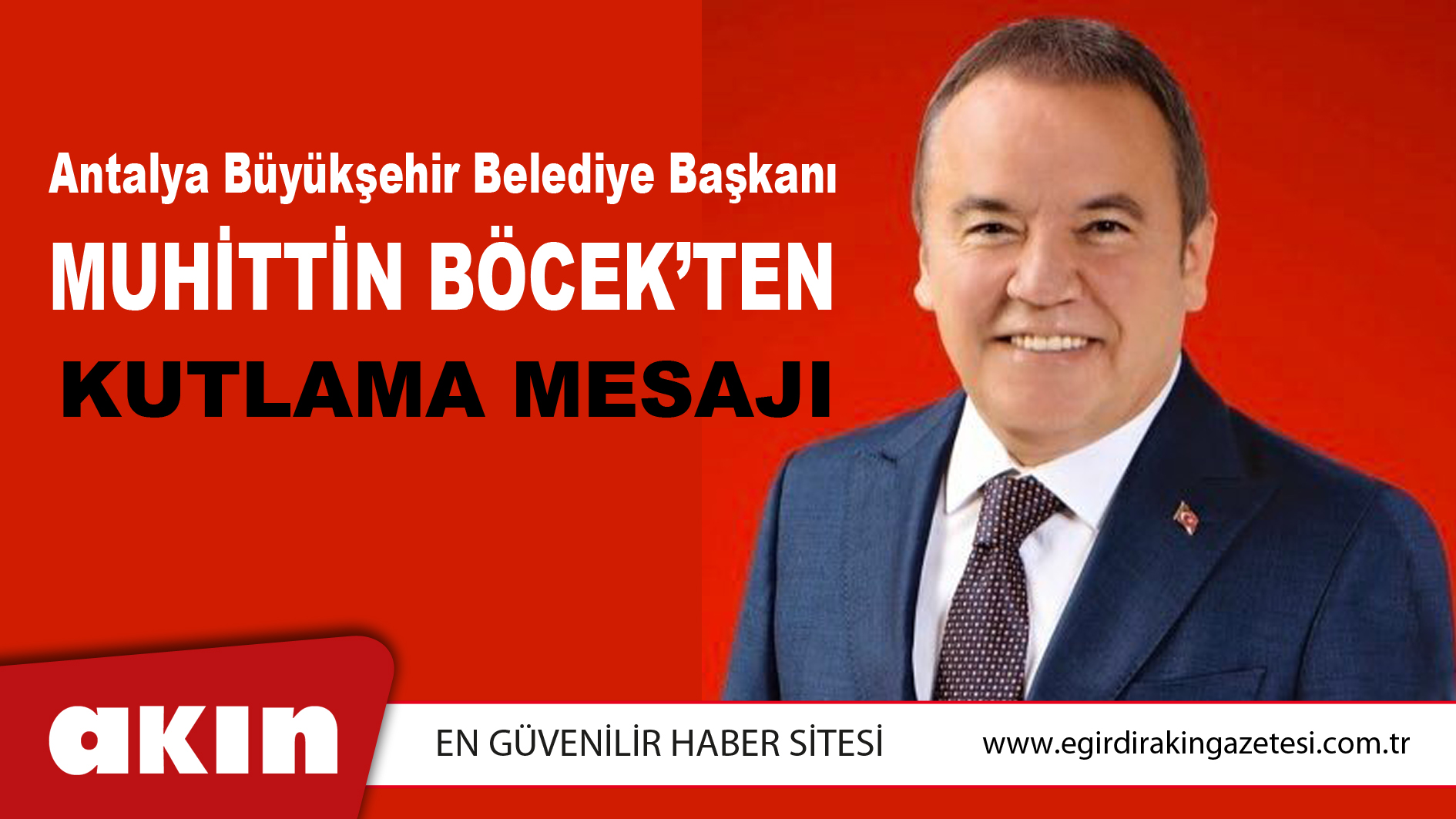 Başkan Muhittin Böcek'ten Kutlama Mesajı 
