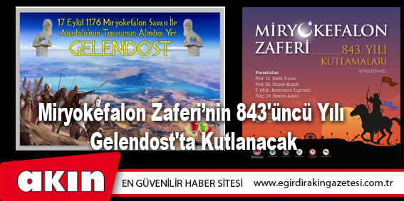 Miryokefalon Zaferi’nin 843'üncü Yılı Gelendost'ta Kutlanacak