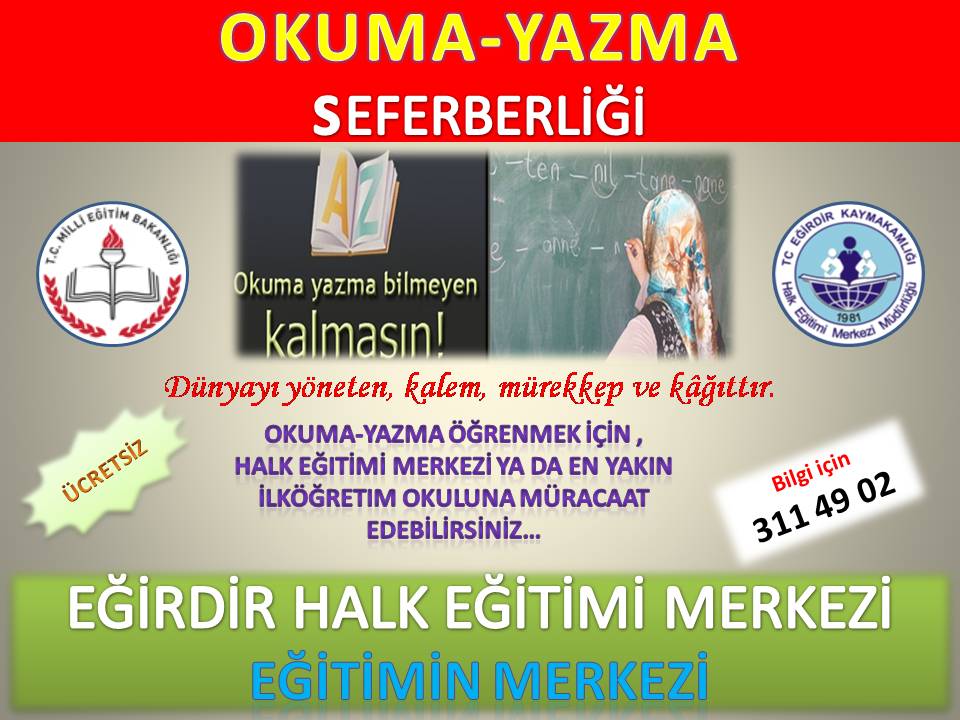 Eğirdir'de Okuryazarlık Seferberliği Başladı