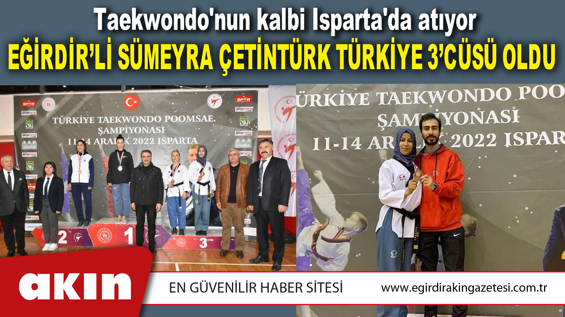 EĞİRDİR’Lİ SÜMEYRA ÇETİNTÜRK TÜRKİYE 3’CÜSÜ OLDU