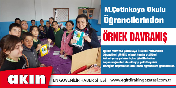 MUSTAFA ÇETİNKAYA OKULU ÖĞRENCİLERİNDEN ÖRNEK DAVRANIŞ... 