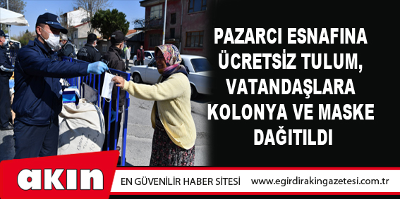 Pazarcı Esnafına Ücretsiz Tulum, Vatandaşlara Kolonya Ve Maske Dağıtıldı