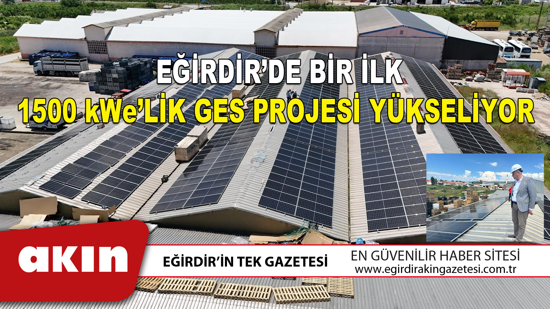 EĞİRDİR’DE BİR İLK 1500 kWe’LİK GES PROJESİ YÜKSELİYOR