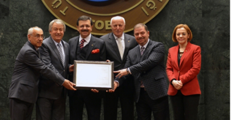 ITSO'ya 5 yıldızlı oda belgesi verildi