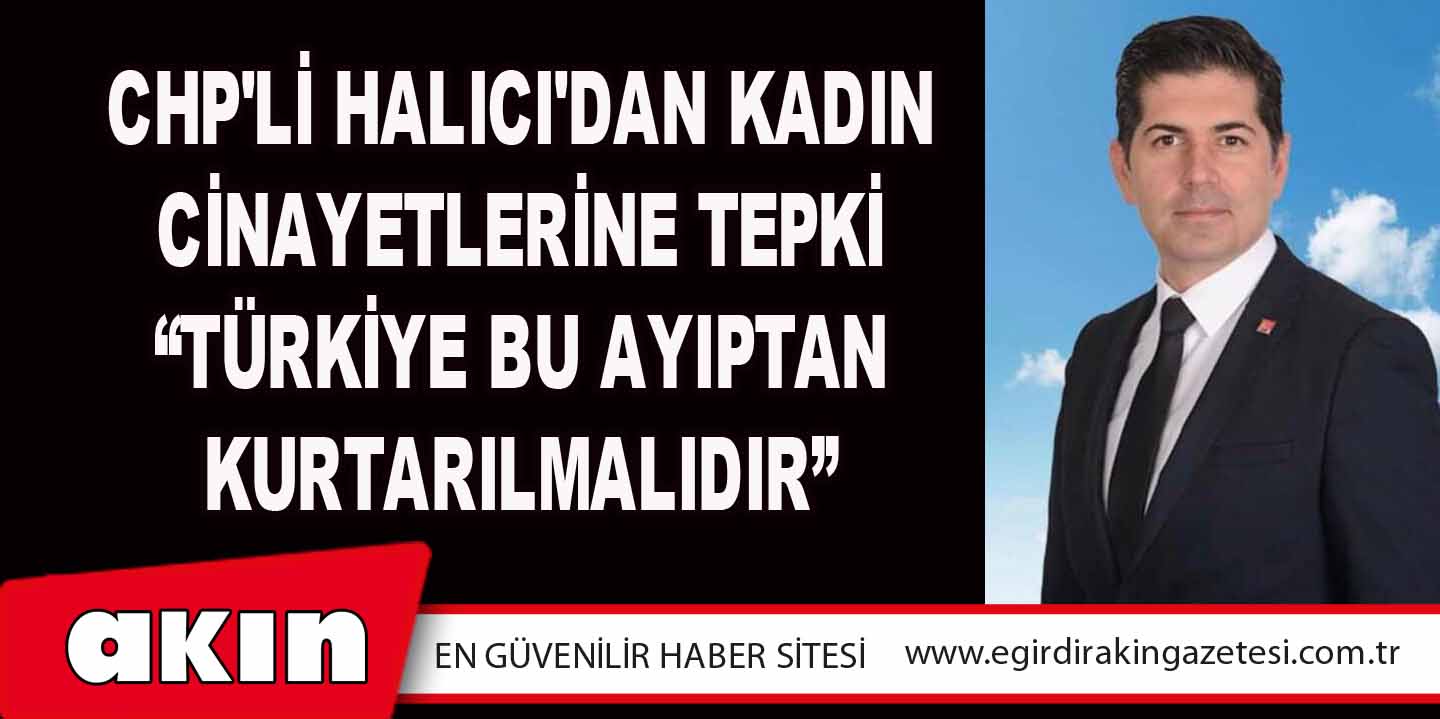 eğirdir haber,akın gazetesi,egirdir haberler,son dakika,CHP'li Halıcı'dan Kadın Cinayetlerine Tepki “!Türkiye Bu Ayıptan Kurtarılmalıdır”