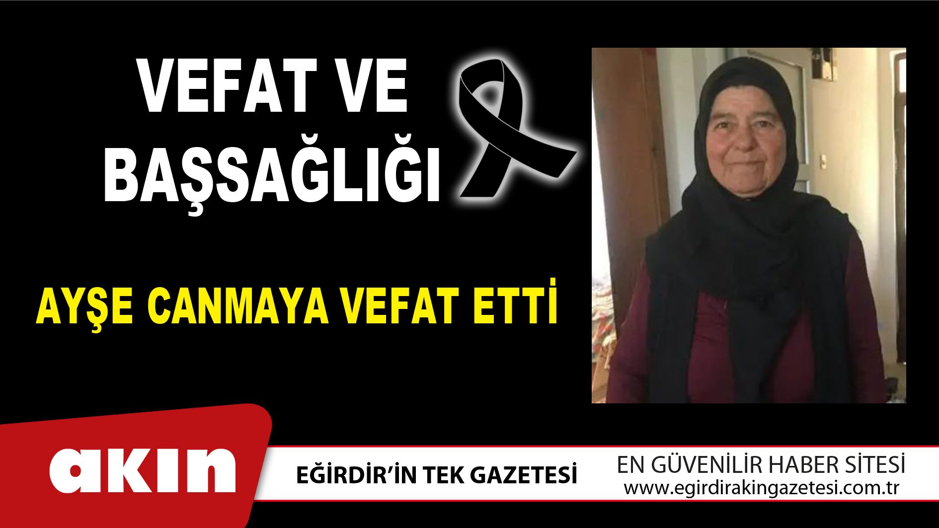 AYŞE CANMAYA VEFAT ETTİ