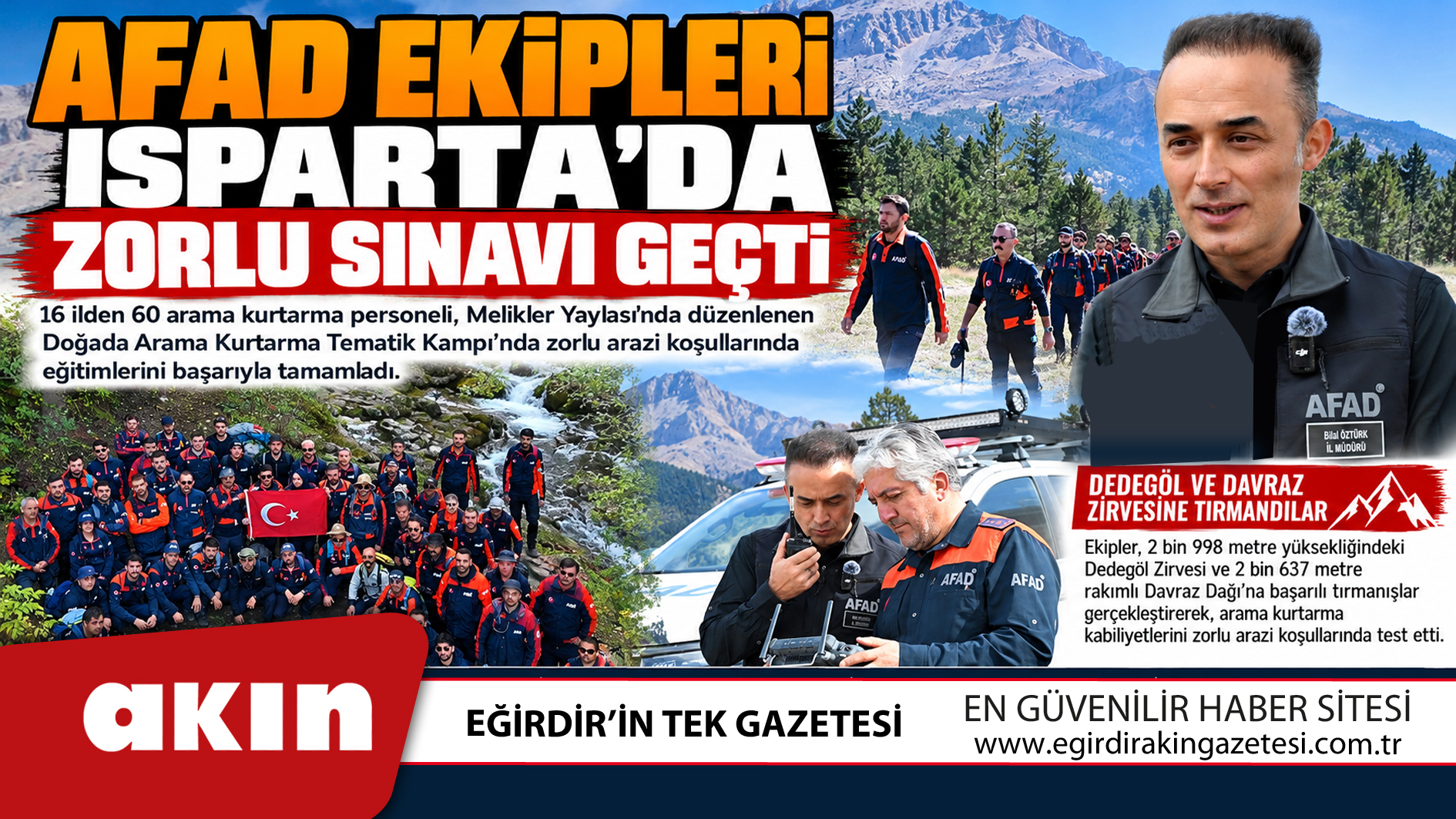 eğirdir haber,akın gazetesi,egirdir haberler,son dakika,AFAD Ekipleri Isparta’da Zorlu Sınavı Geçti
