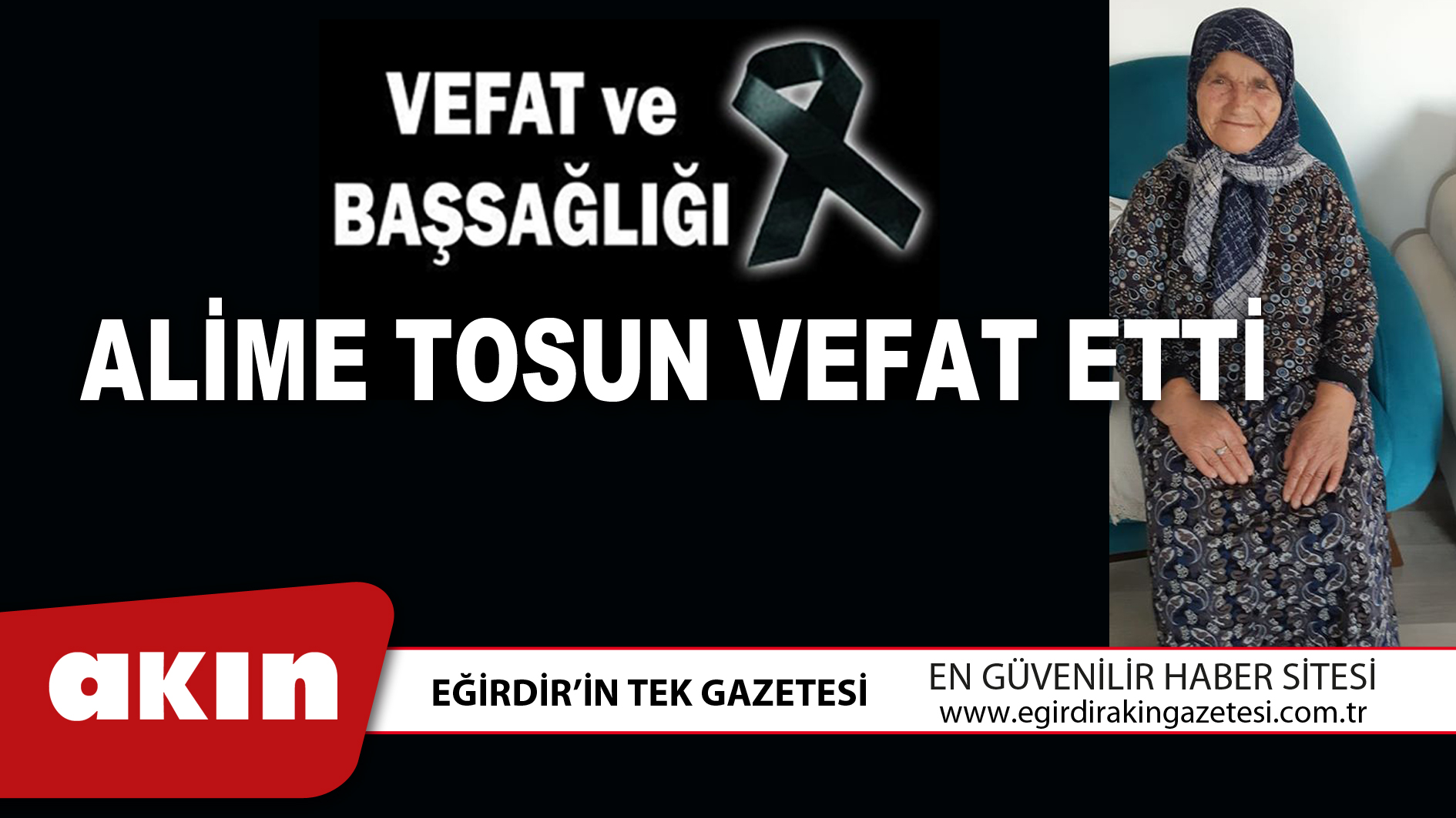 ALİME TOSUN VEFAT ETTİ