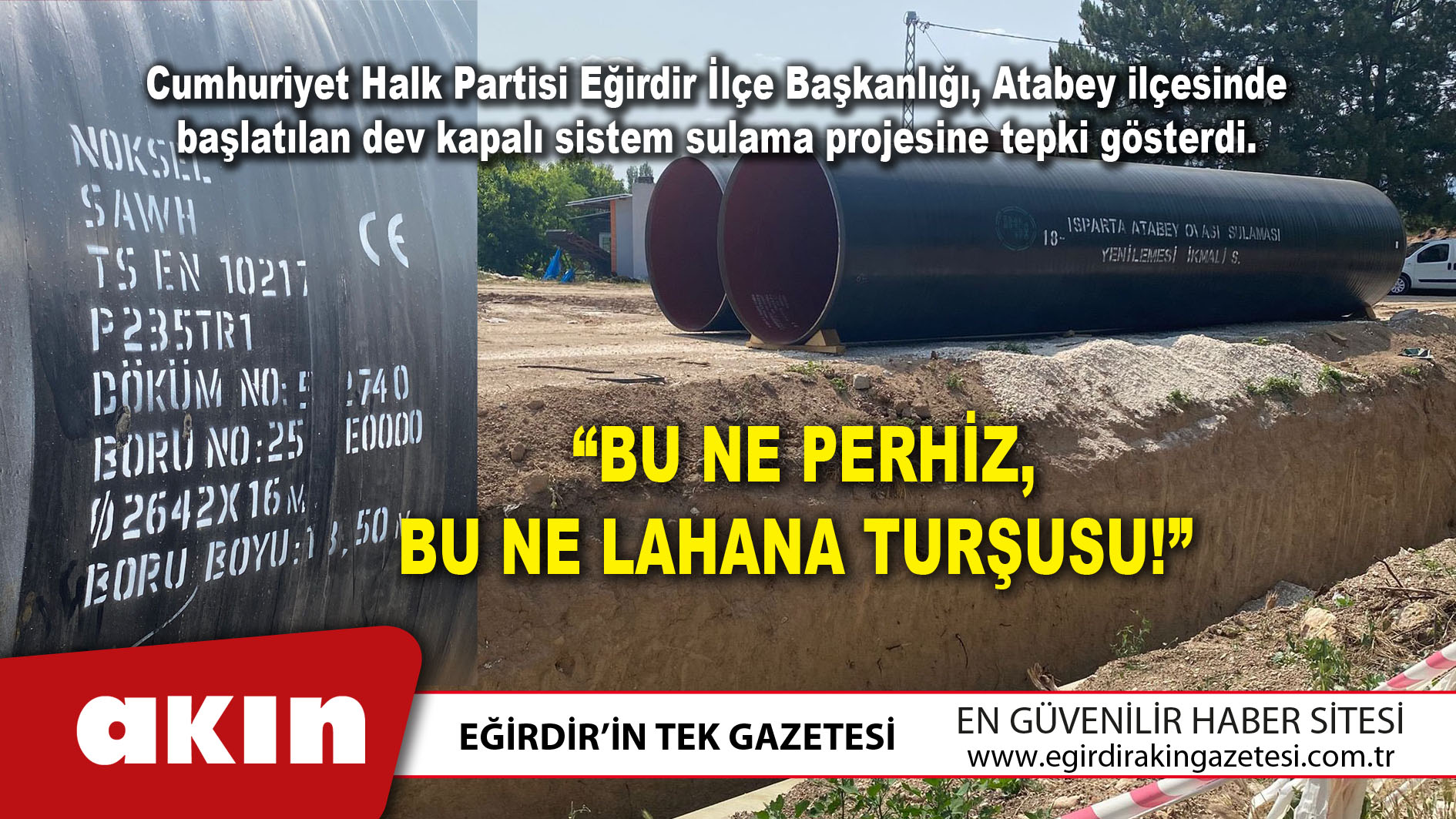 CHP Eğirdir İlçe Başkanlığı’ndan Tepki