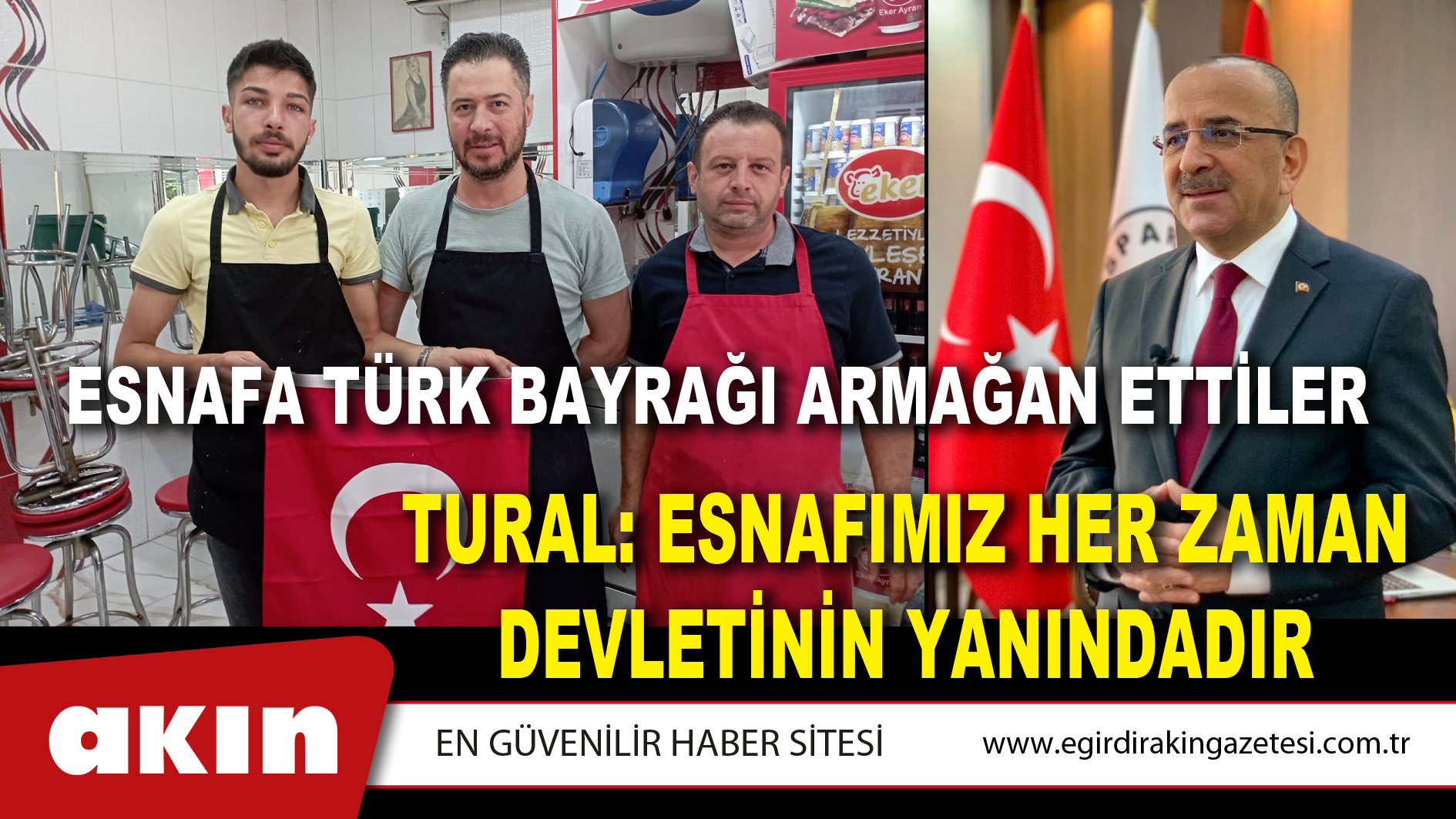 ESNAFA TÜRK BAYRAĞI ARMAĞAN ETTİLER