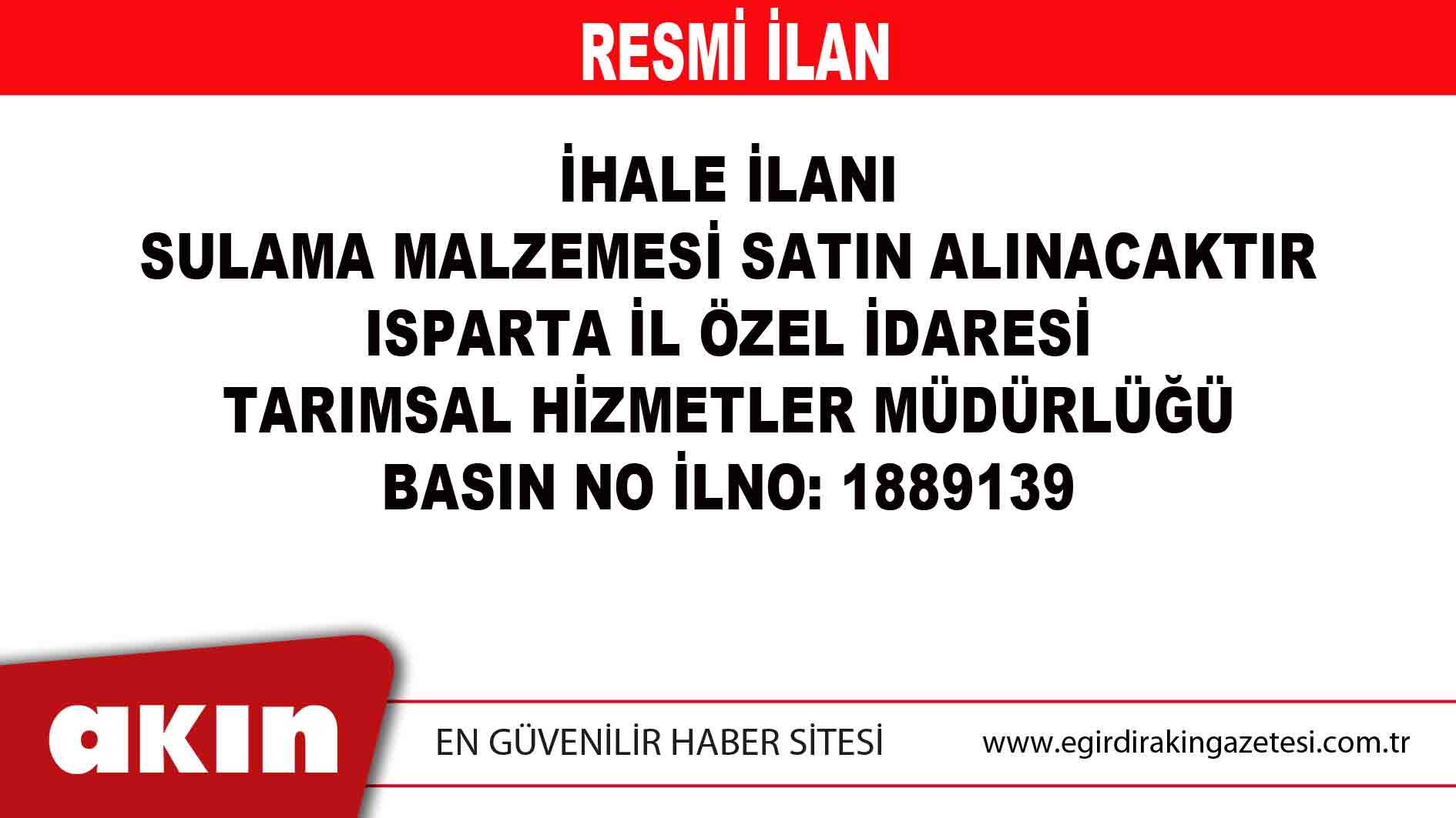 İHALE İLANI