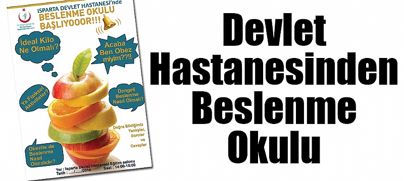 Isparta Devlet Hastanesinden Beslenme Okulu