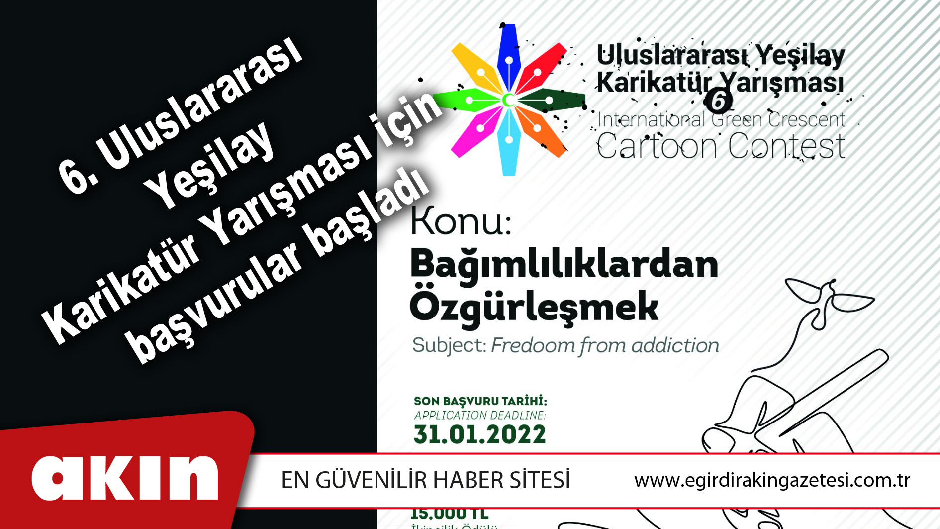 Uluslararası Yeşilay Karikatür Yarışması için başvurular başladı