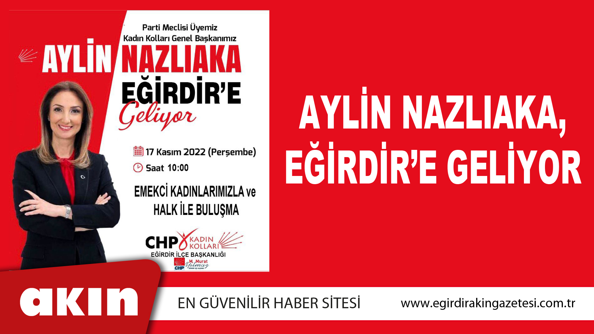 AYLİN NAZLIAKA, EĞİRDİR’E GELİYOR