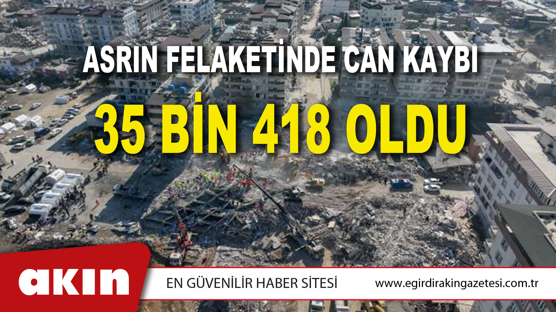 Asrın Felaketinde Can Kaybı 35 Bin 418 Oldu