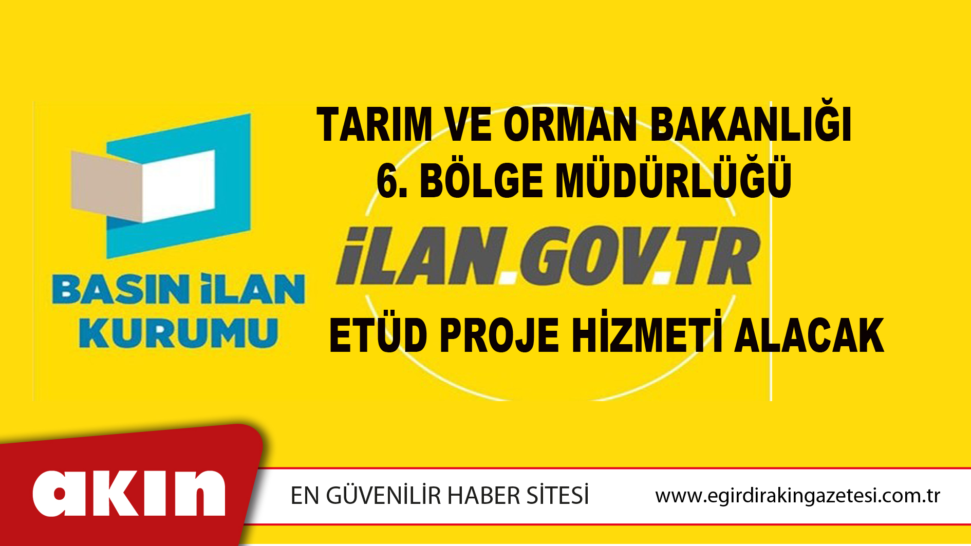 Tarım Ve Orman Bakanlığı 6. Bölge Müdürlüğü Etüd Proje Hizmeti Alacak