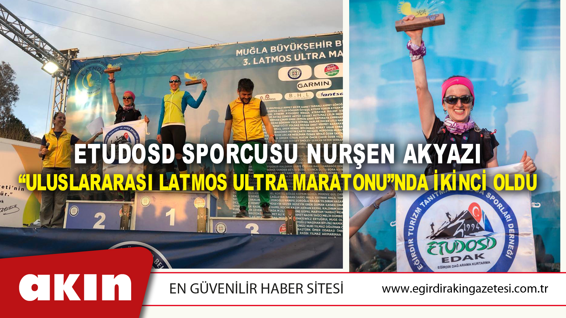 ETUDOSD SPORCUSU NURŞEN AKYAZI “ULUSLARARASI LATMOS ULTRA MARATONU”NDA İKİNCİ OLDU