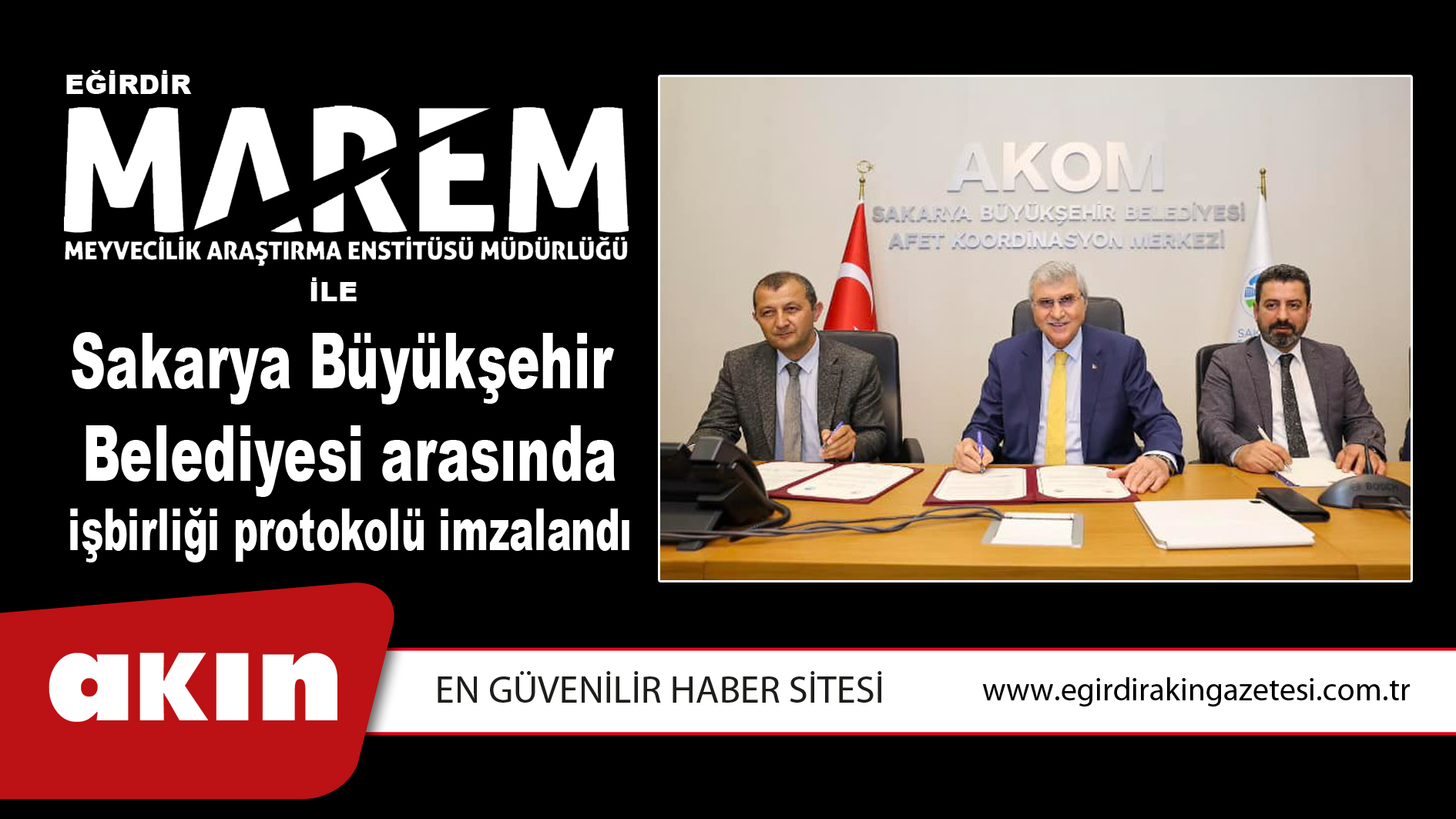 Eğirdir MAREM ile Sakarya Büyükşehir  Belediyesi arasında işbirliği protokolü imzalandı