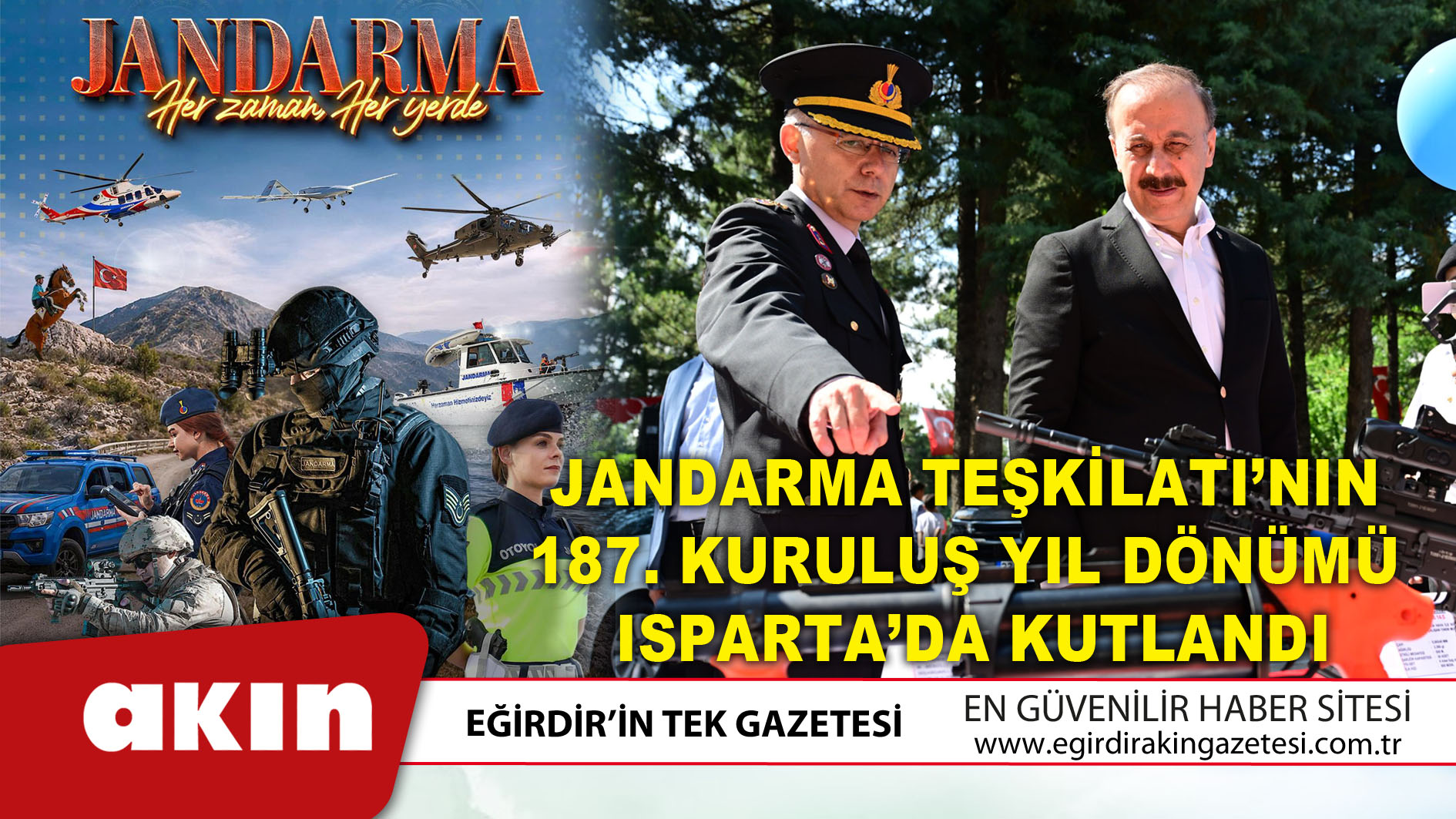 Jandarma Teşkilatı’nın 187. Kuruluş Yıl Dönümü Isparta’da Kutlandı