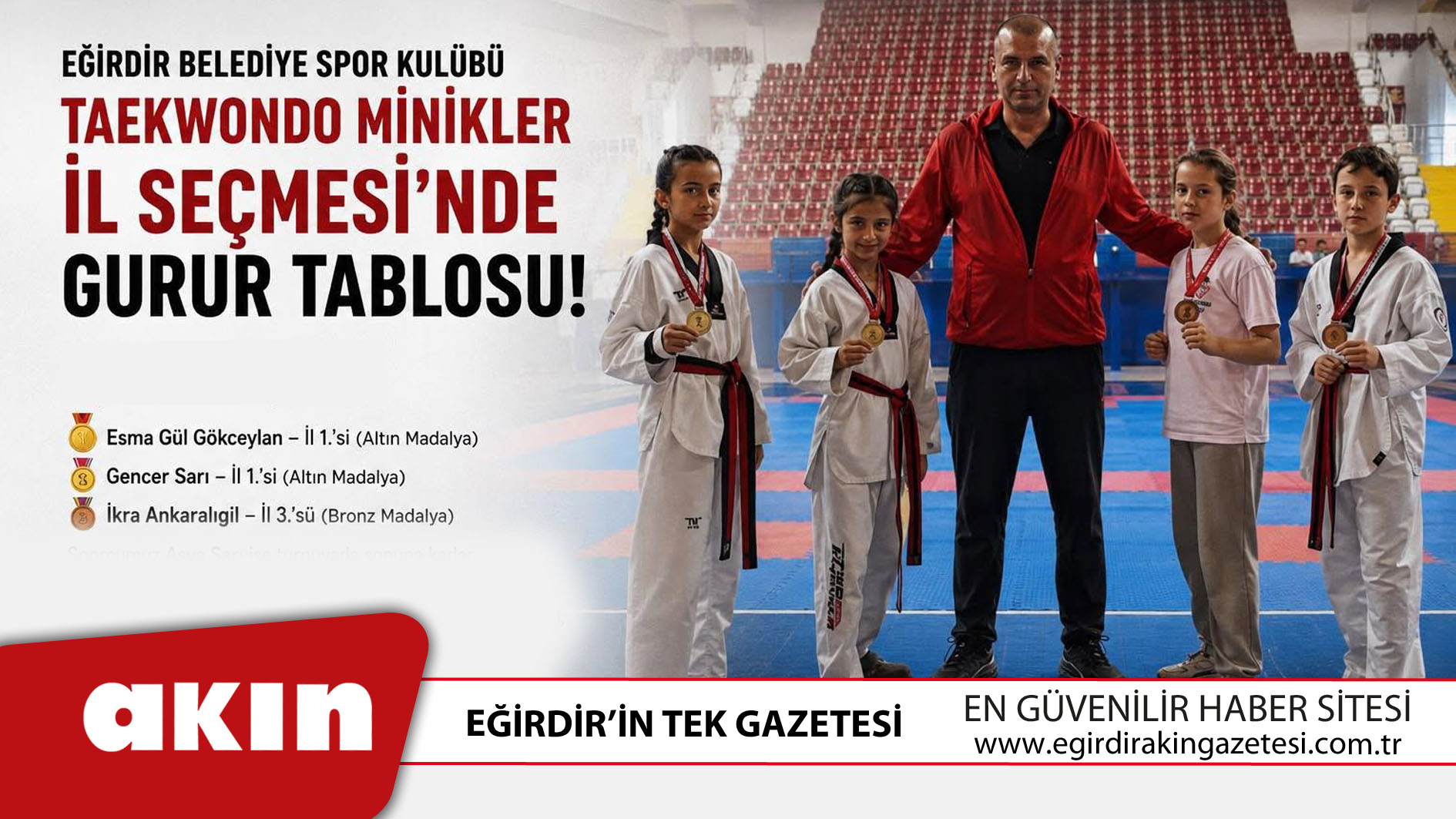 eğirdir haber,akın gazetesi,egirdir haberler,son dakika,Taekwondo Miniklerinden Gururlandıran Başarı