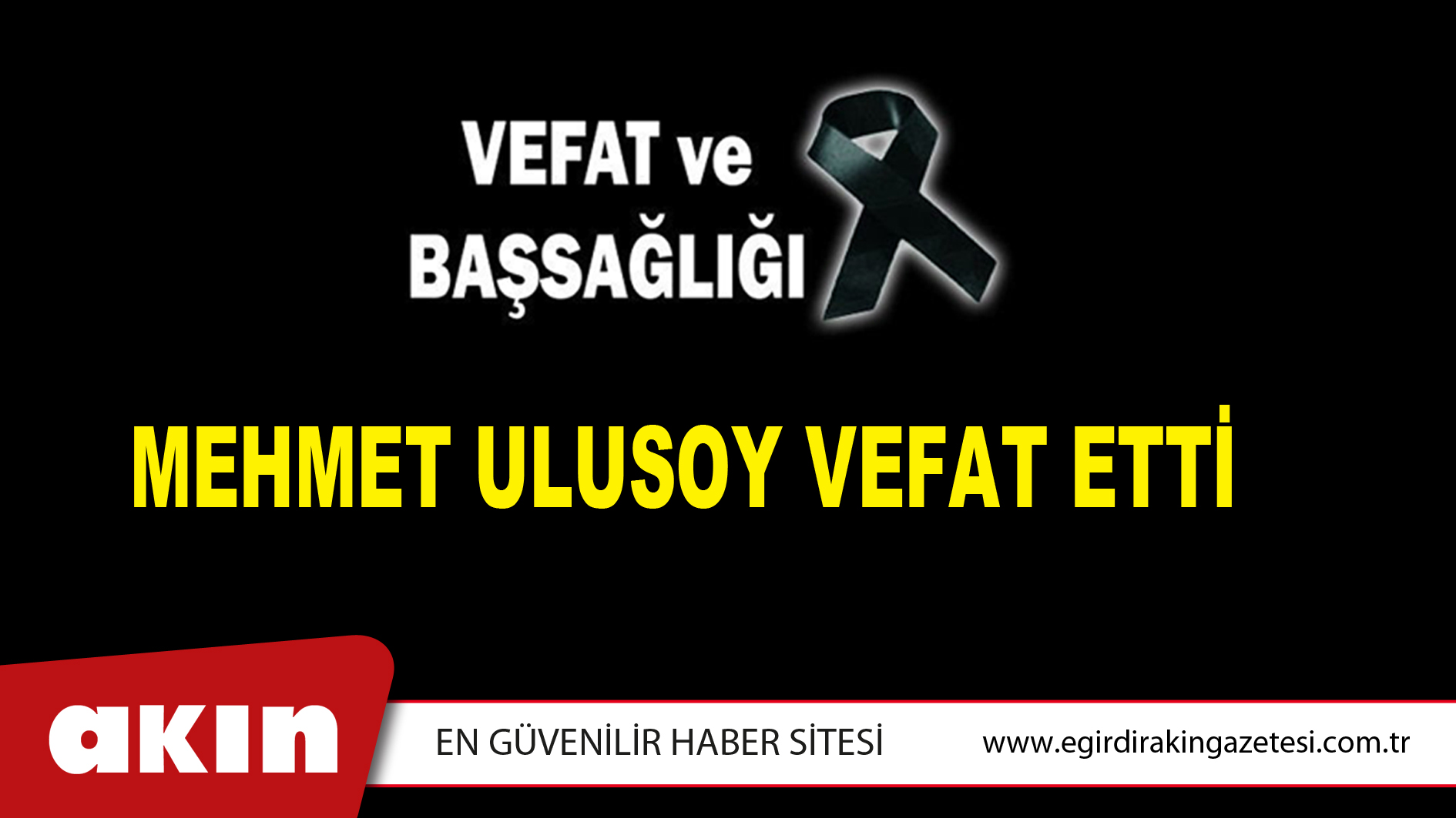Mehmet Ulusoy Vefat Etti