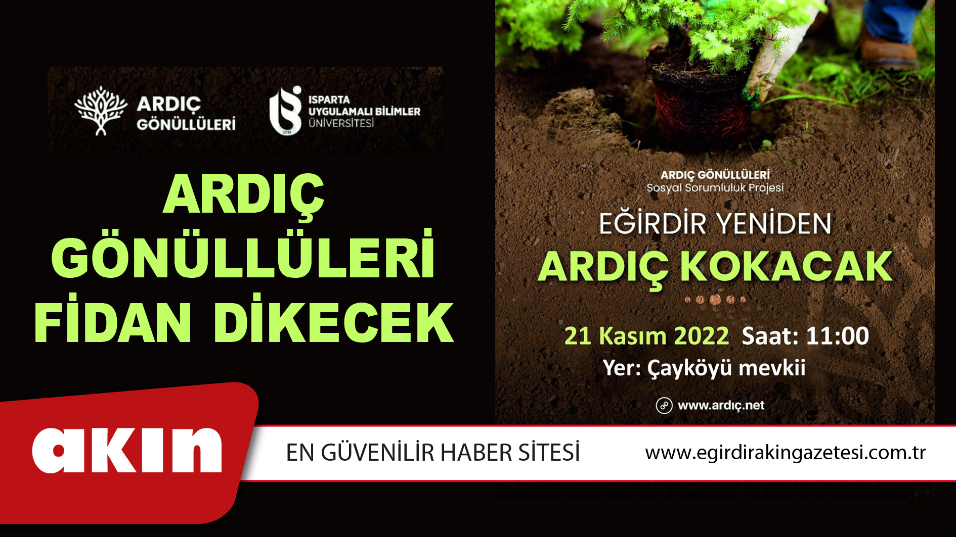 Ardıç Gönüllüleri Fidan Dikecek