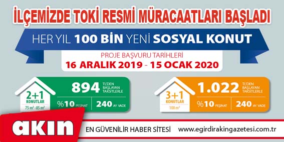 İlçemizde TOKİ Resmi Müracaatları Başladı