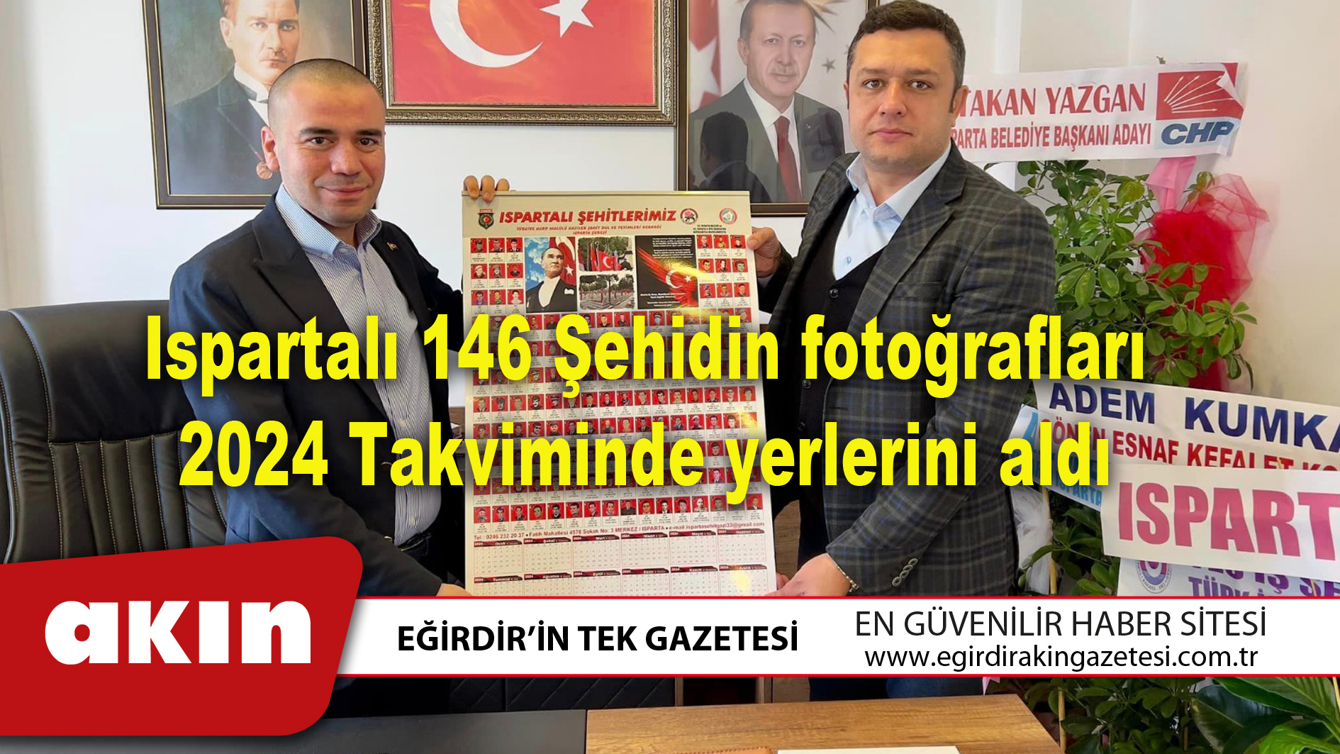 Ispartalı 146 Şehidin fotoğrafları 2024 Takviminde yerlerini aldı