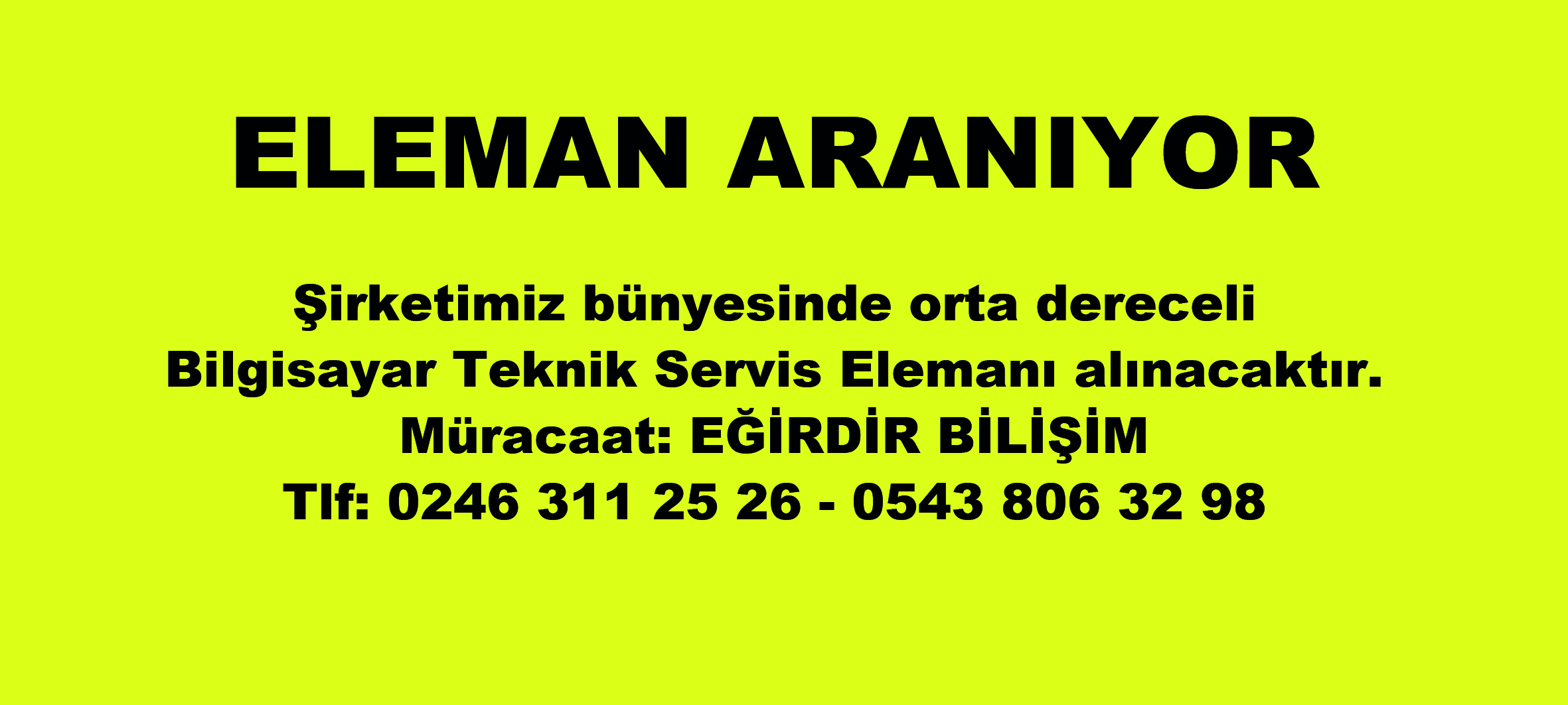 ELEMAN ARANIYOR