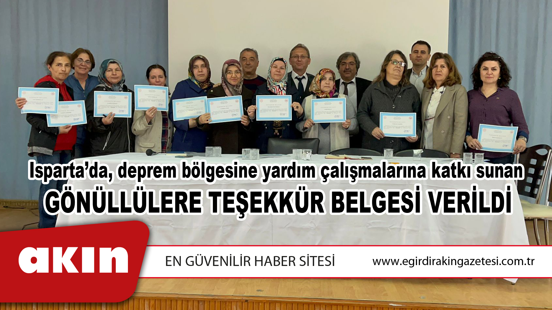 Gönüllülere Teşekkür Belgesi Verildi