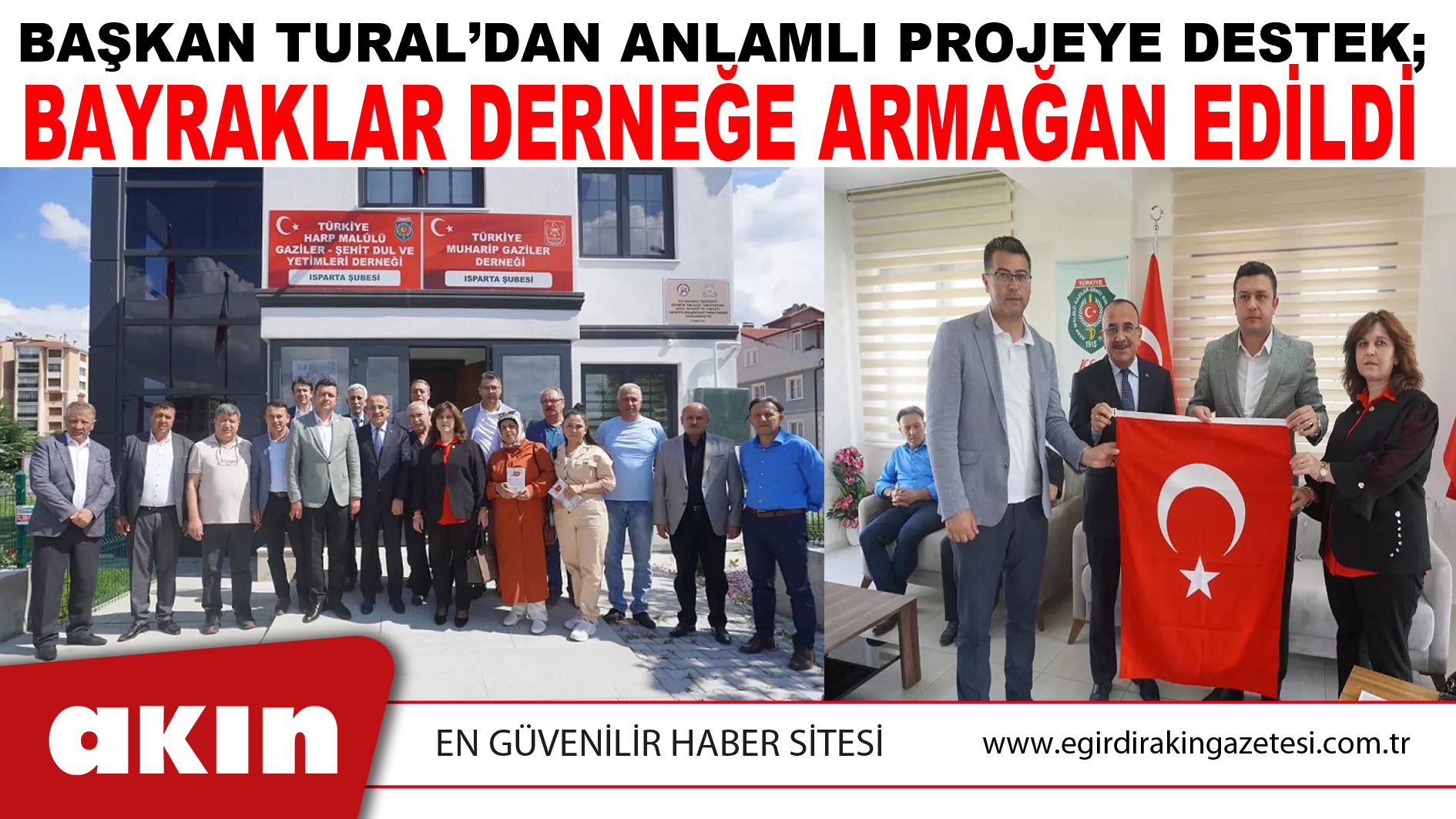 BAYRAKLAR DERNEĞE ARMAĞAN EDİLDİ
