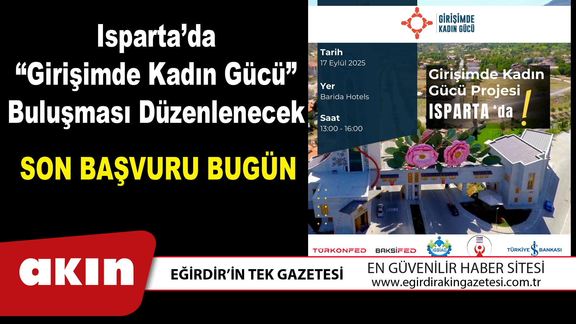 Isparta’da “Girişimde Kadın Gücü” Buluşması Düzenlenecek