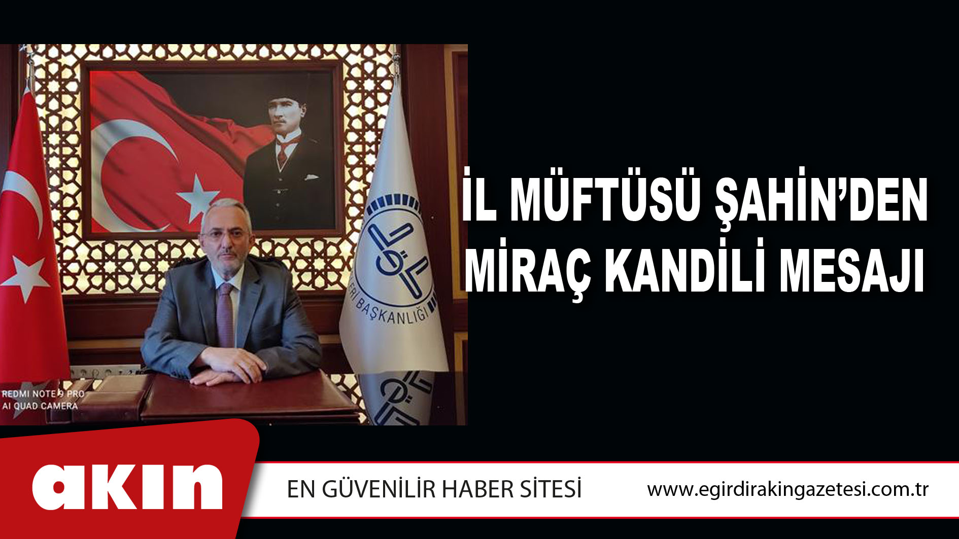 İl Müftüsü Şahin’den Miraç Kandili Mesajı
