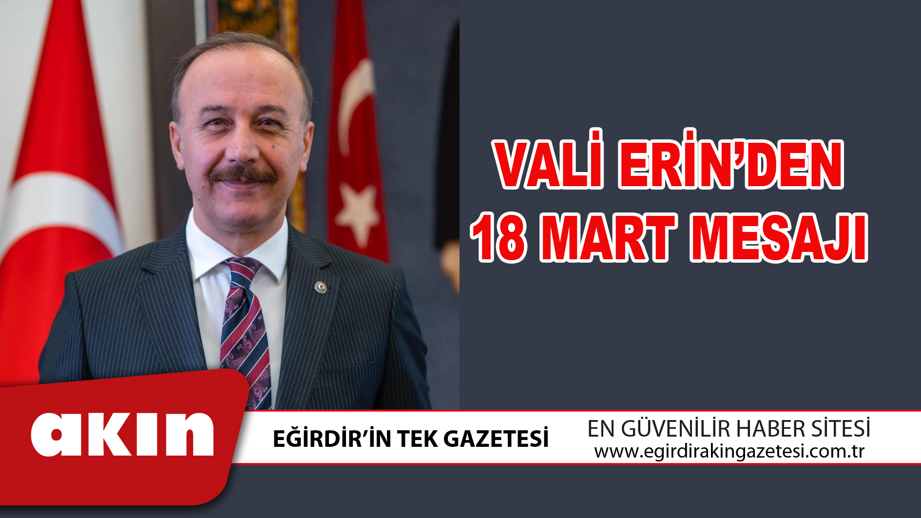 VALİ ERİN’DEN 18 MART MESAJI